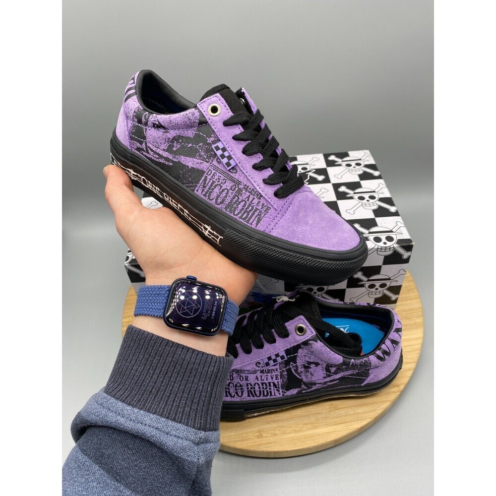 Vans Nico Robin One Piece Purple Shoes Anime GS Youth Boys 3.5 Girls 4.5 - Picture 3 of 16